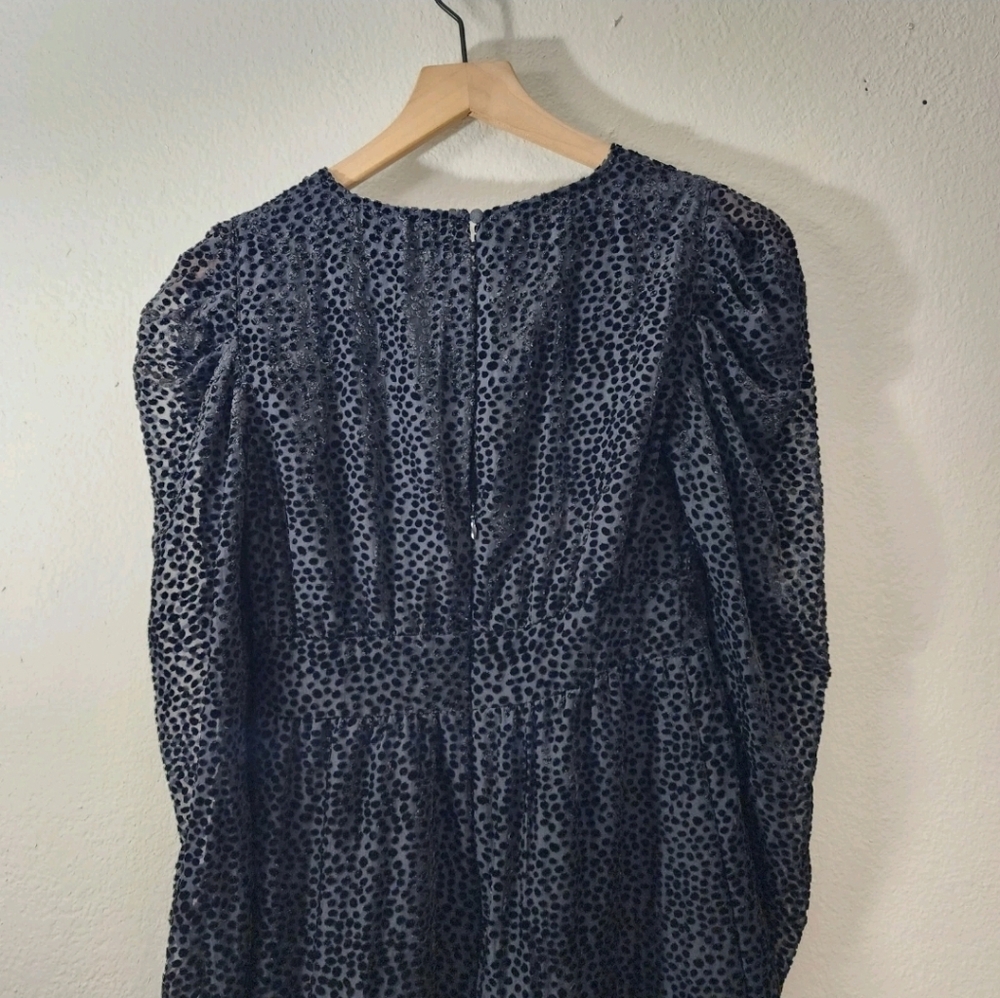 Express • Black Velvet Polka Dot Dress - Picture 7 of 12